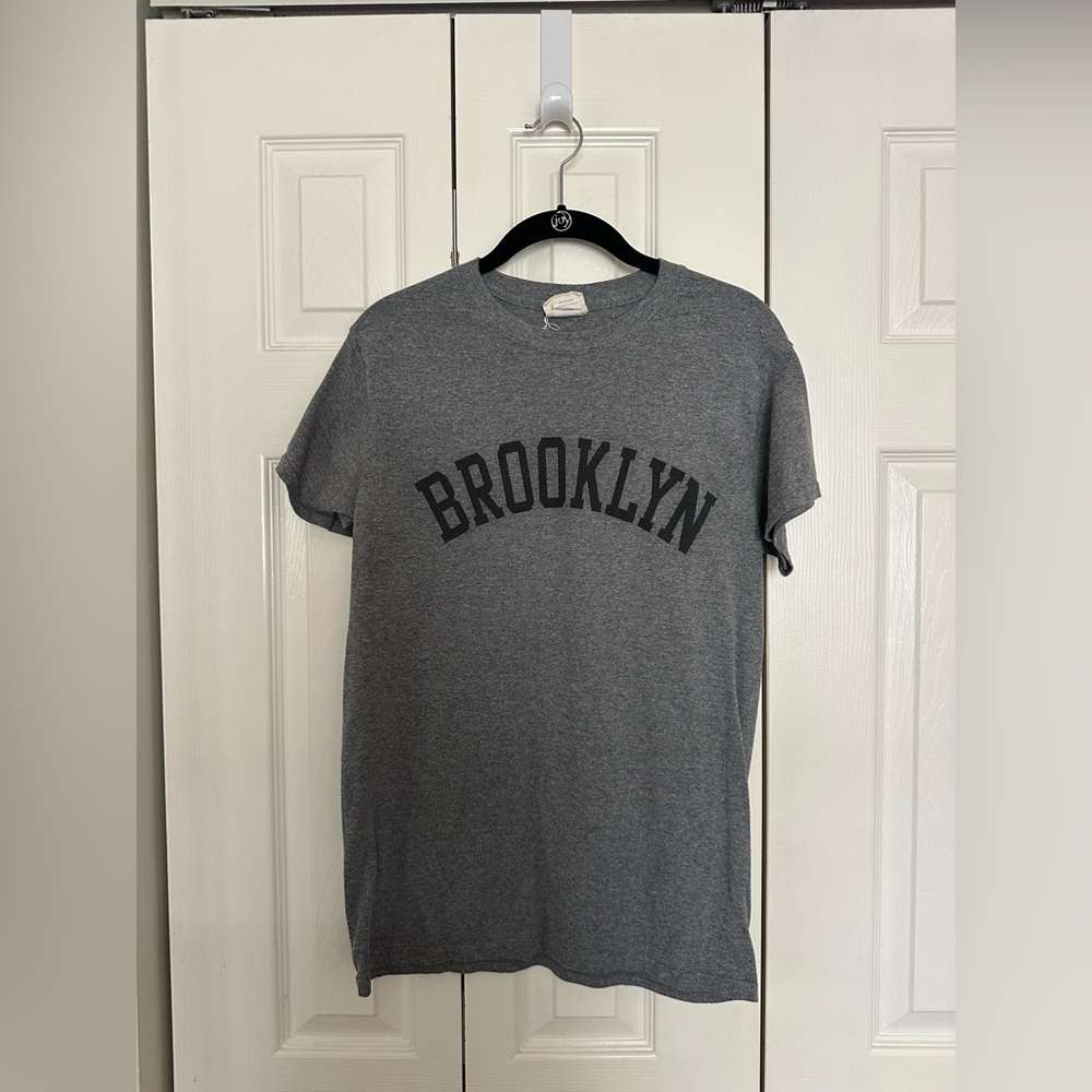 Gray Brooklyn NYC Street Wear Graphic T-Shirt Minimalist